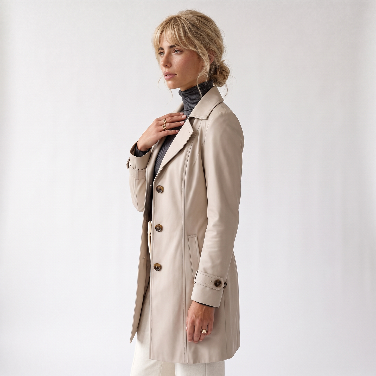 Sunoire kirsten classic and stylish trench coat top side crop 01