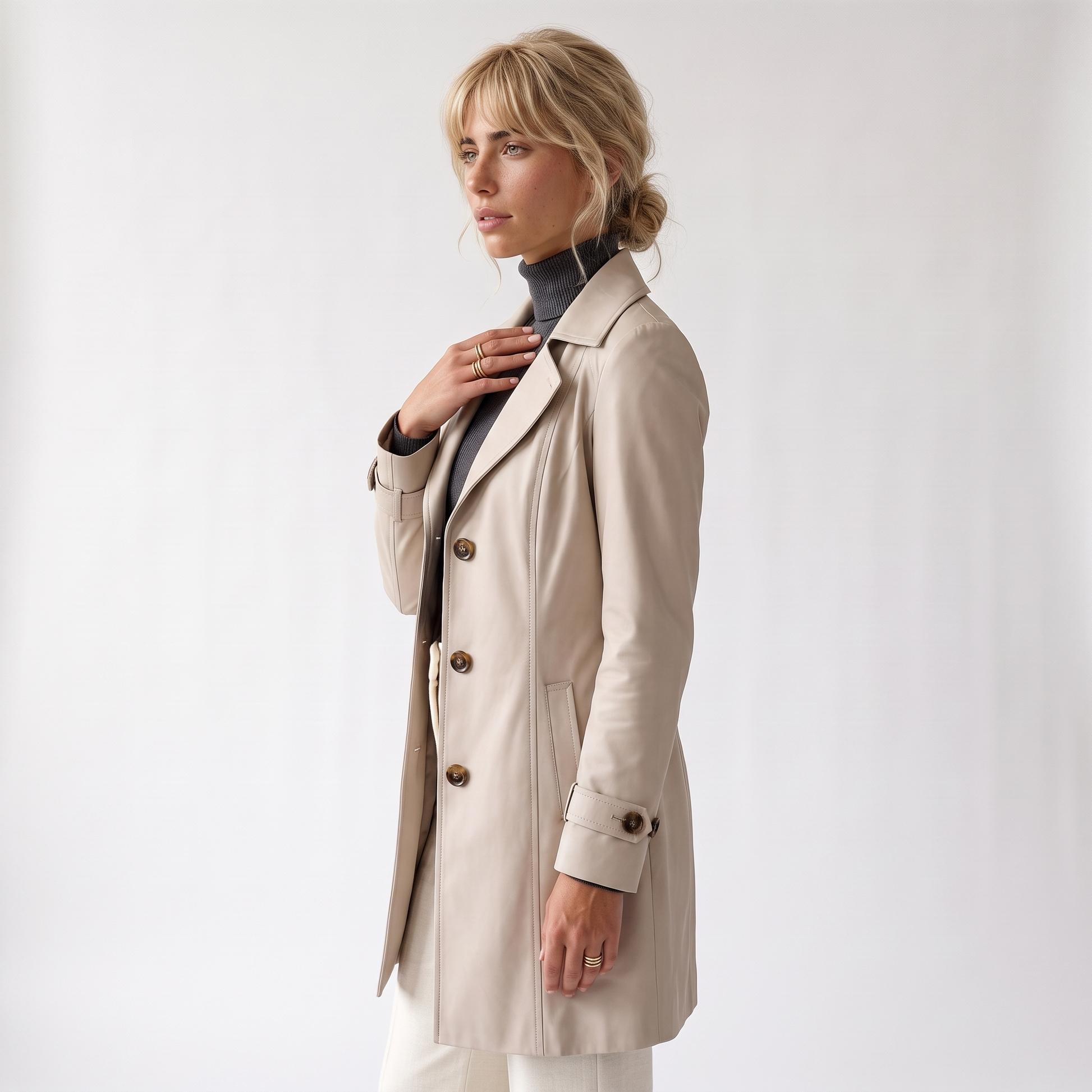 Sunoire kirsten classic and stylish trench coat top side crop 01