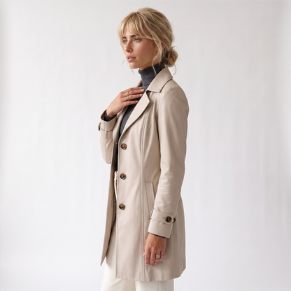 Sunoire kirsten classic and stylish trench coat top side crop 01
