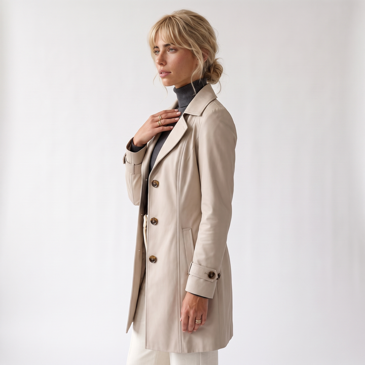 Sunoire kirsten classic and stylish trench coat top side crop 01