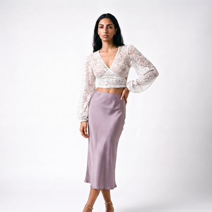 Sunoire lace shirt lace up back see through design short slimming solid color new autumn korean style chic blouse all match top women colorway white front crop 01