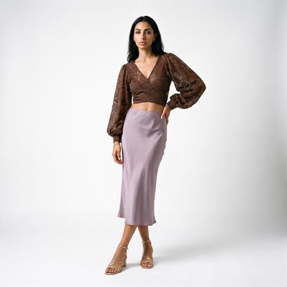 Sunoire lace shirt lace up back see through design short slimming solid color new autumn korean style chic blouse all match top women front hero 01