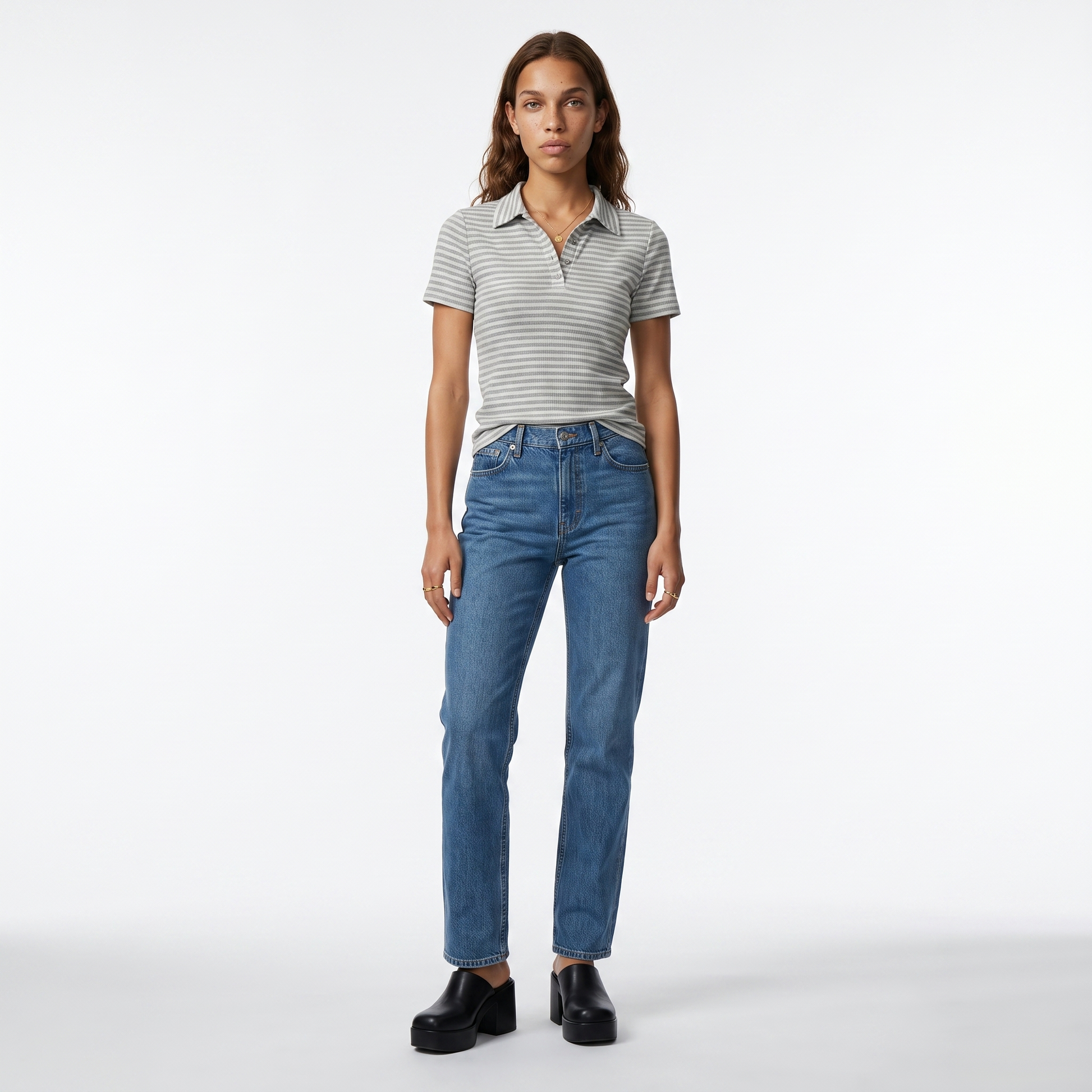 Sunoire lara striped polo top front hero 01