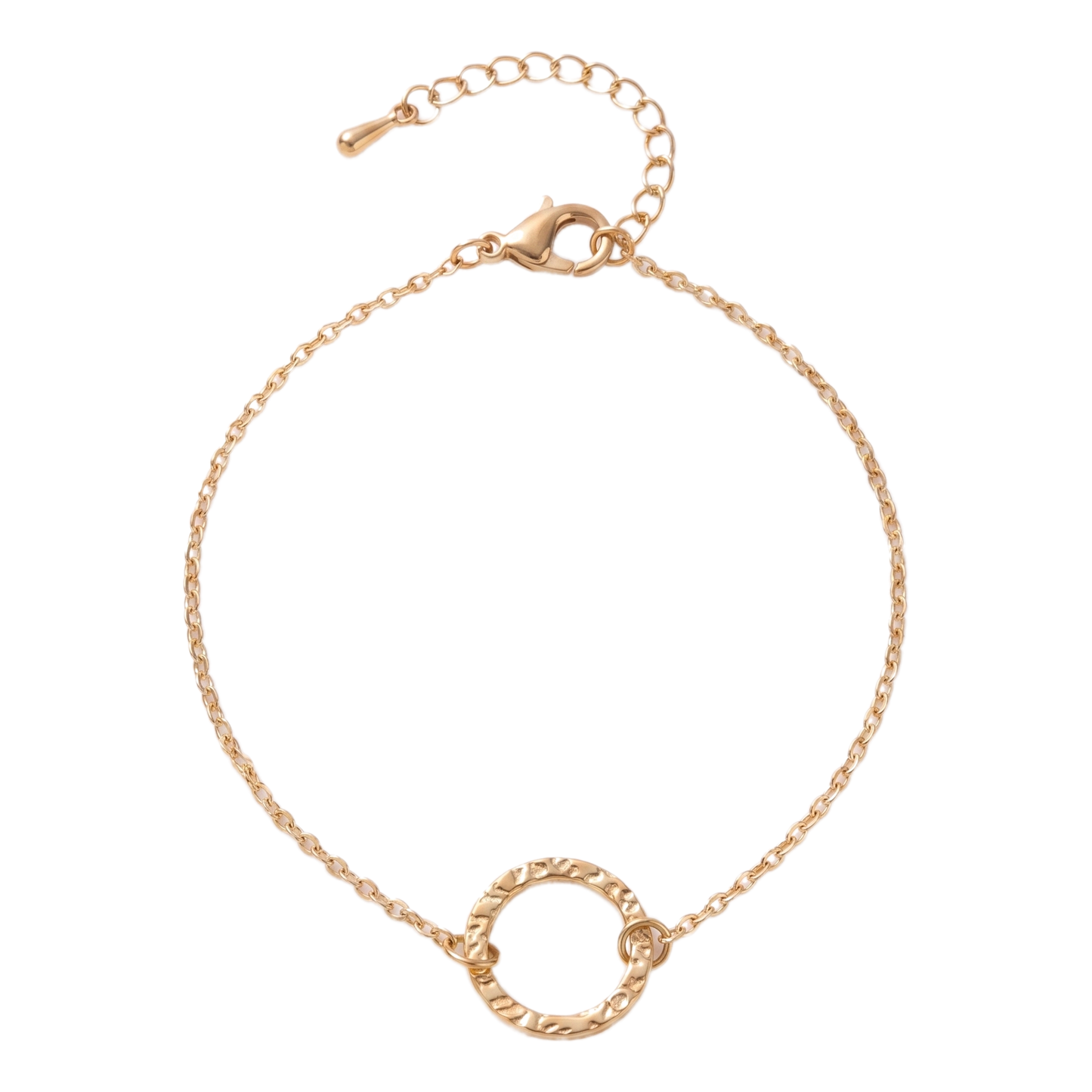 Sunoire emanco women trendy thin stainless steel bracelet minimalist chain women adjustable length bracelet dropshipping 01 flatlay gold circle