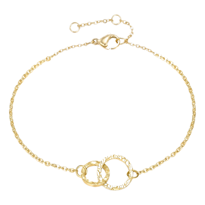 Sunoire emanco women trendy thin stainless steel bracelet minimalist chain women adjustable length bracelet dropshipping 04 flatlay gold double circle