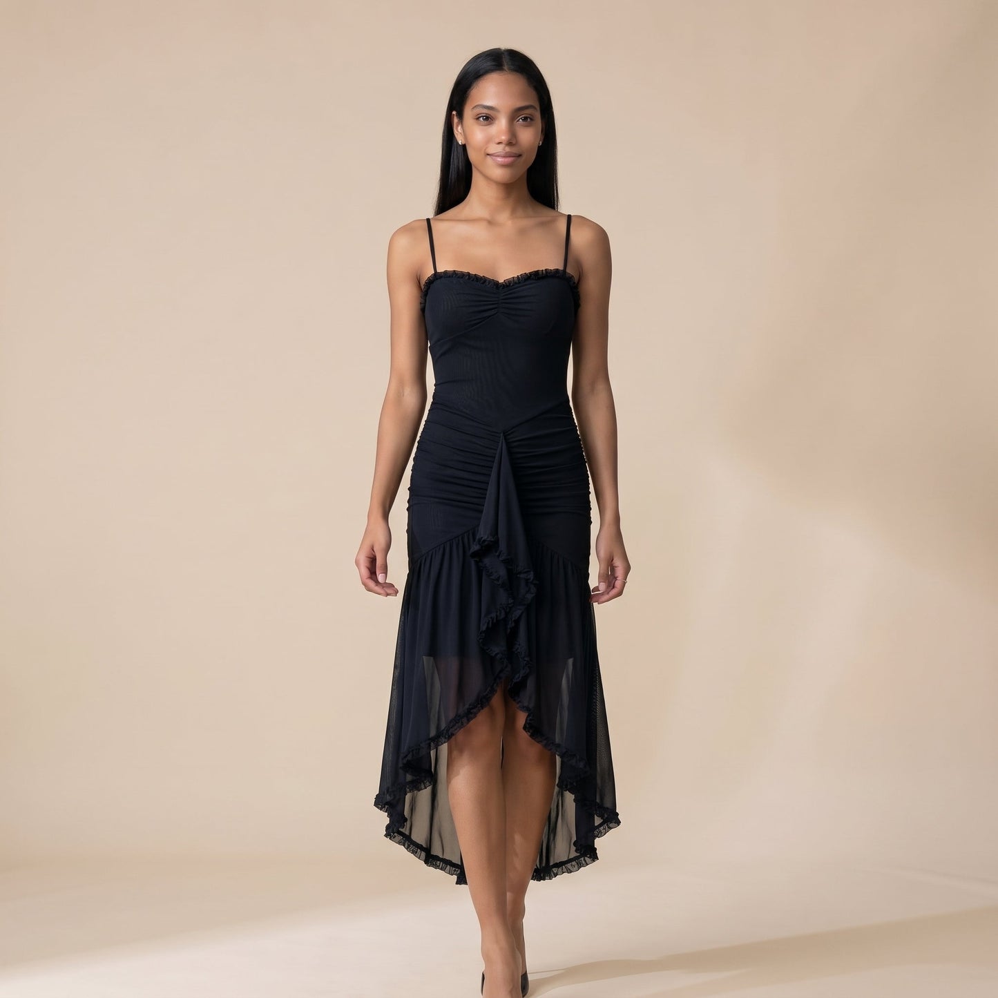 Sunoire lena yellow dress colorway black front hero 01