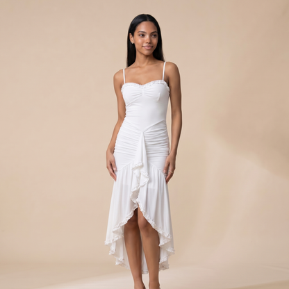Sunoire lena yellow dress colorway white front hero 01