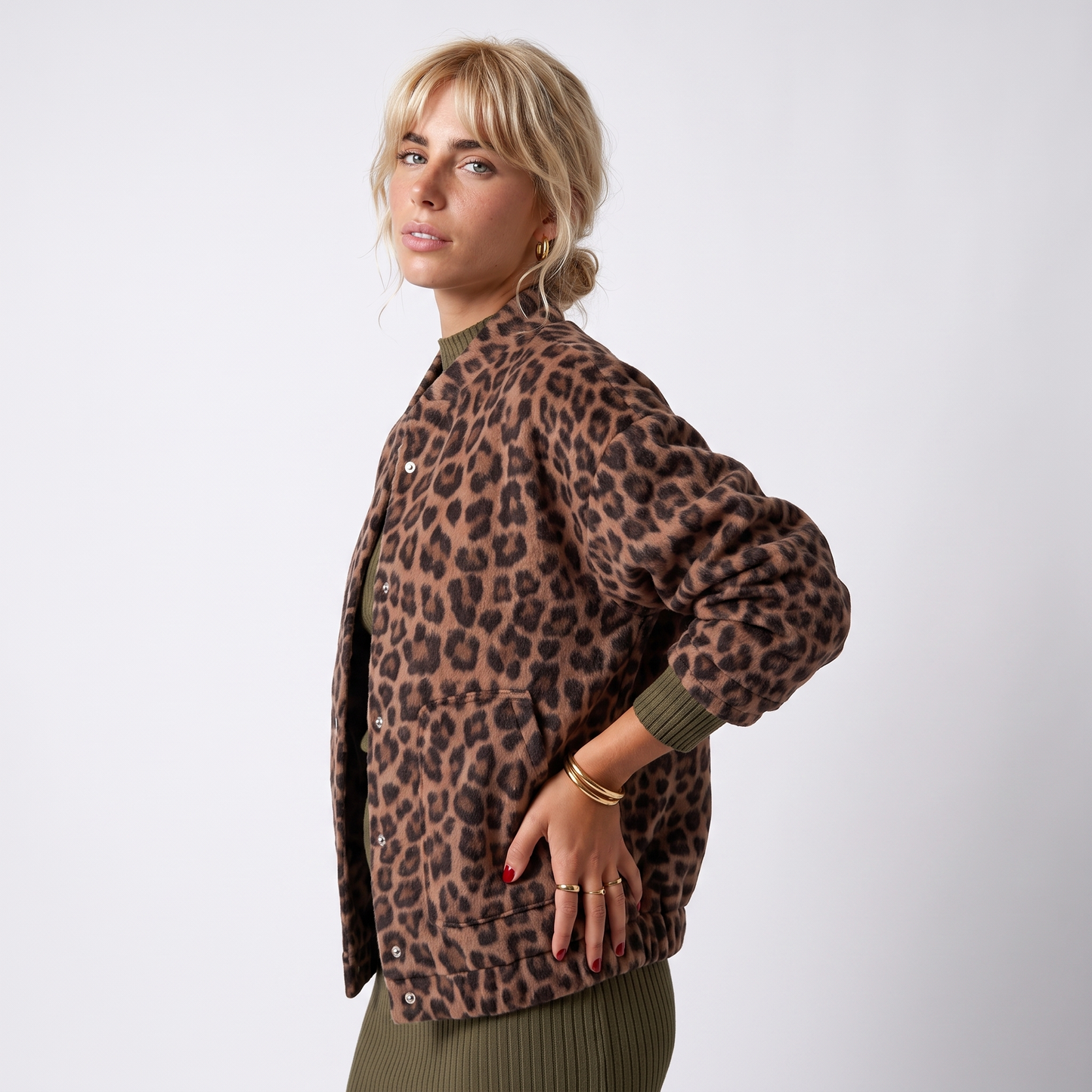 Sunoire leopard print bomber jacket with snap button front top alt crop 1 01