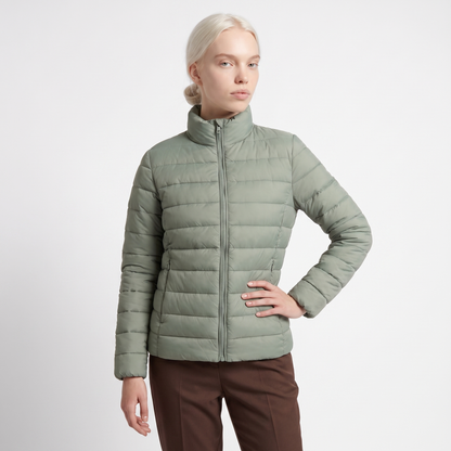 Sunoire lightweight puffer jacket with stand collar and zip closure top alt crop 1 01