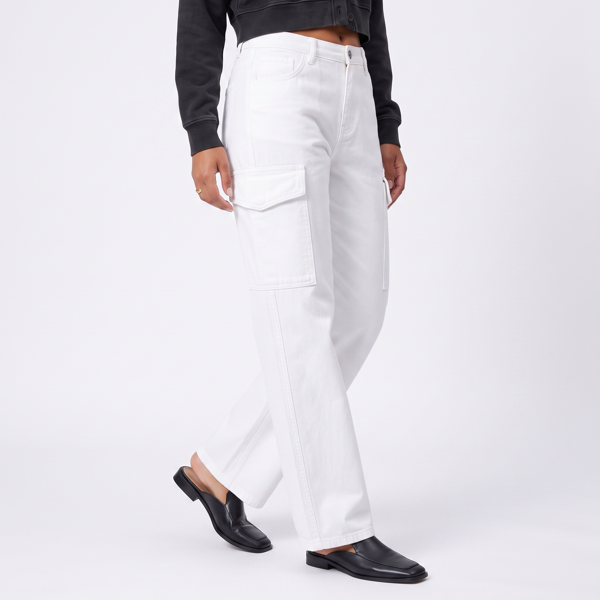 Sunoire lin wholesale women s high waisted cargo pants wholesale casual woman custom pants trousers for women bottom crop 3q 01