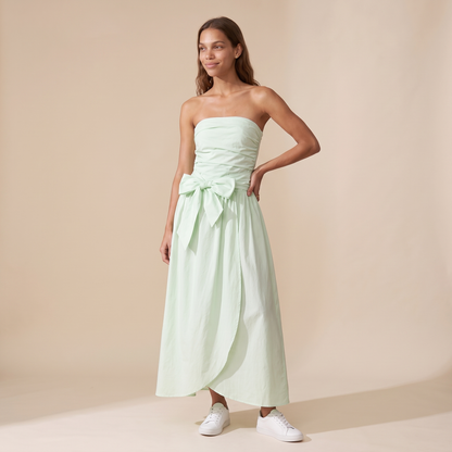 Sunoire lola white bow dress colorway mint front hero 01