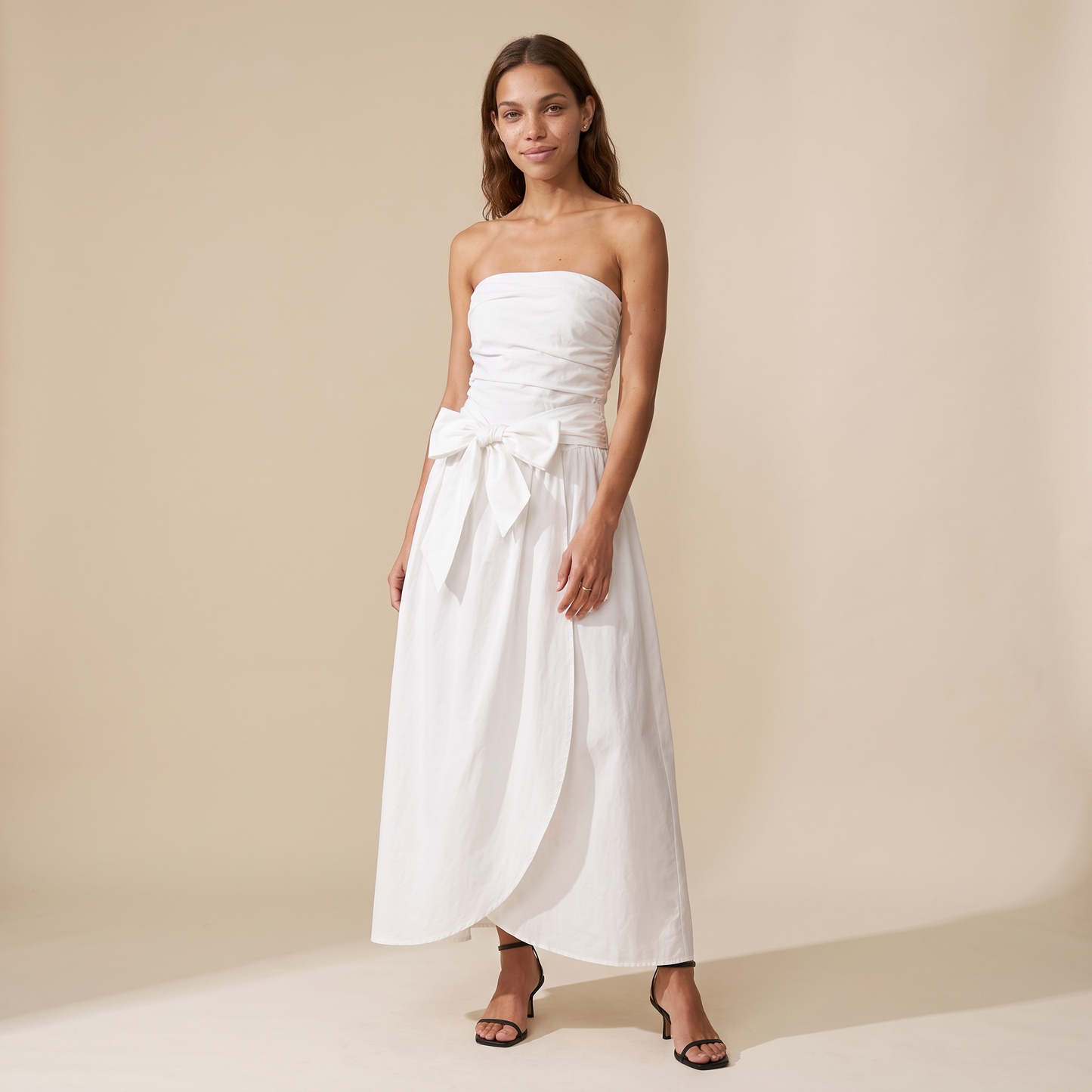 Sunoire lola white bow dress front hero 01
