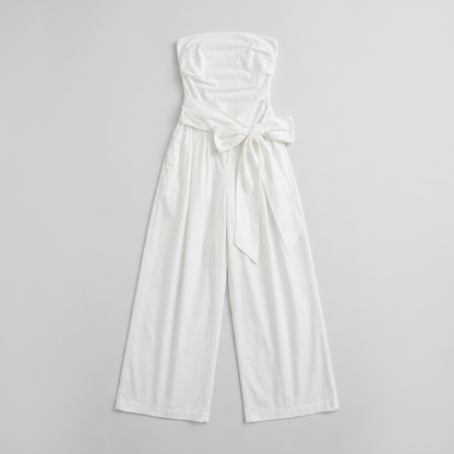 Sunoire lola white bow dress garment flatlay 01