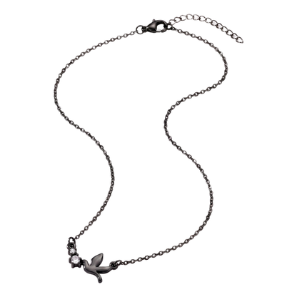 Sunoire wholesale vintage style 18k gold plated o shape chain fashion peace dove pendant necklace stainless steel jewelry for women gift 03 flatlay black