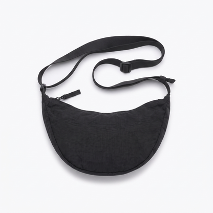 Sunoire margot black crescent crossbody bag 01 front