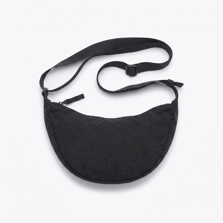 Sunoire margot black crescent crossbody bag 01 front