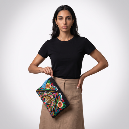 Sunoire marisol embroidered floral clutch bag 03 detail