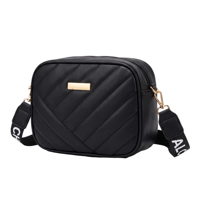 Sunoire marlowe black quilted crossbody bag 02 three quarter