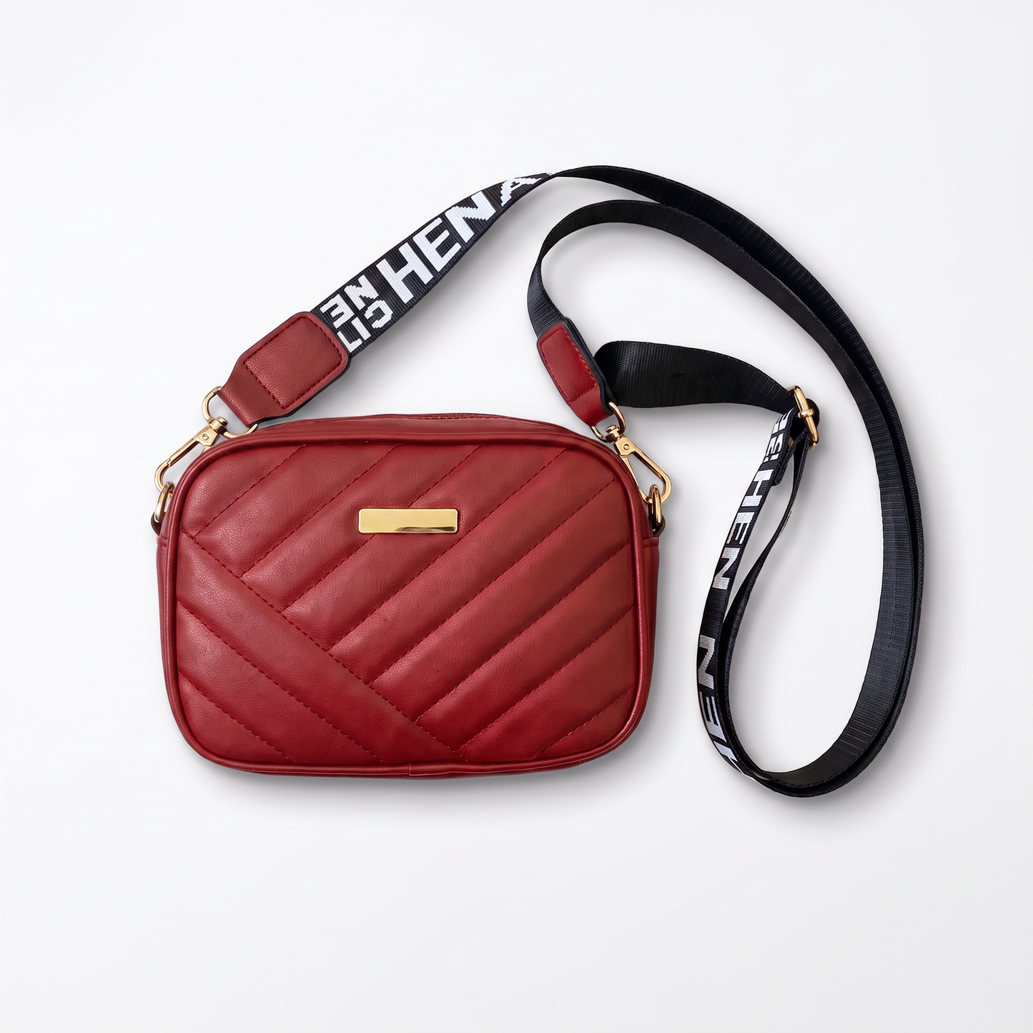 Sunoire marlowe black quilted crossbody bag colorway red front hero 01