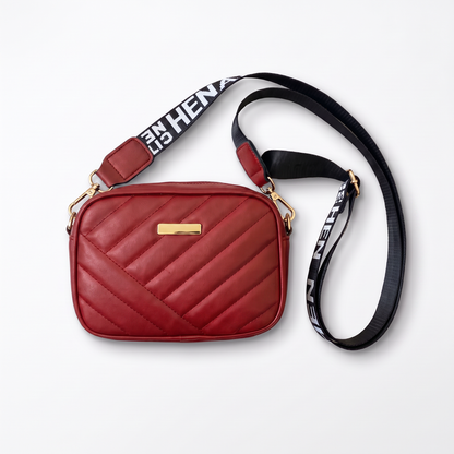 Sunoire marlowe black quilted crossbody bag colorway red front hero 01