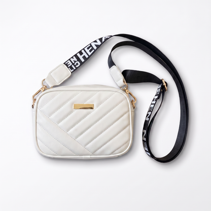Sunoire marlowe black quilted crossbody bag colorway white front hero 01