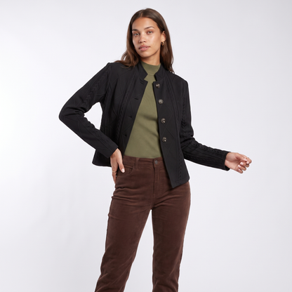 Sunoire maurelle elegant jacket colorway black front crop 01