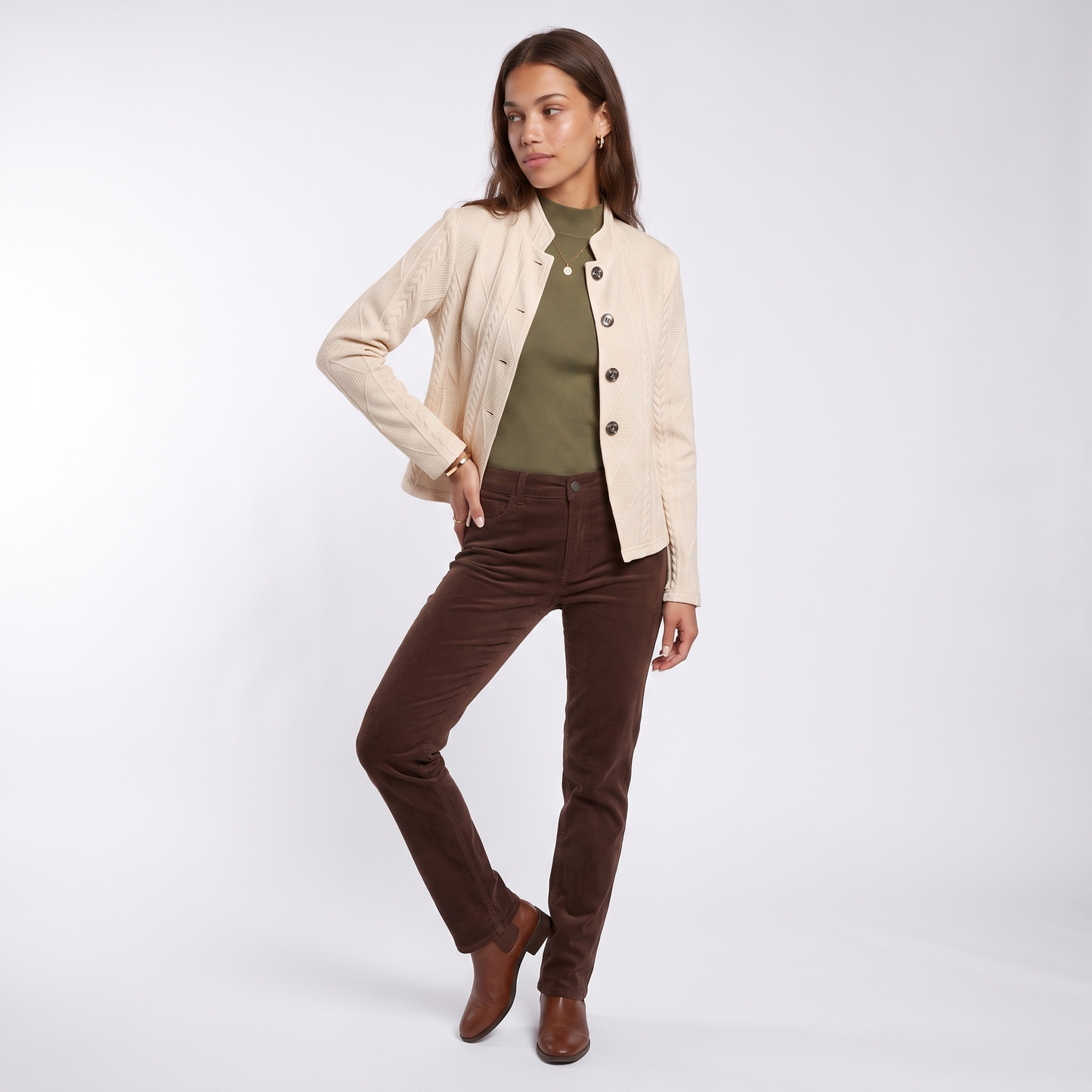 Sunoire maurelle elegant jacket colorway cream front crop 01