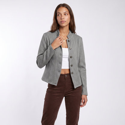 Sunoire maurelle elegant jacket colorway grey front crop 01
