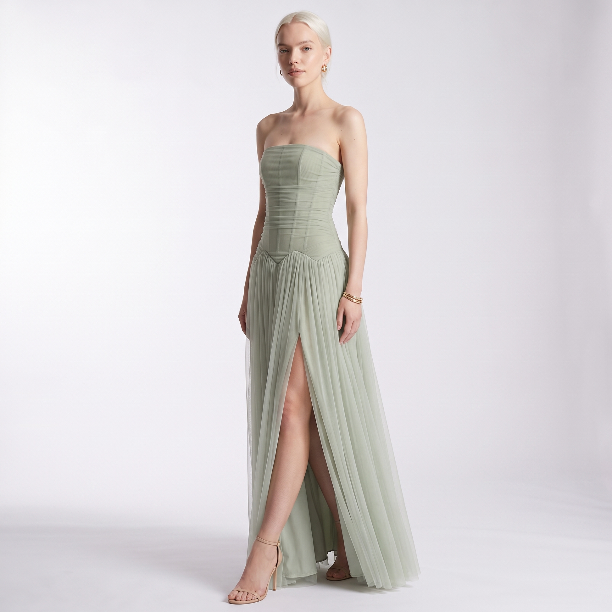 Sunoire maxi evening dresses strapless draped sleeveless floor length long dress trendy strapless prom dress vestidos three quarter 01