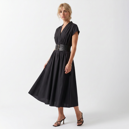 Sunoire medium size ladies dress women lady elegant summer casual party dresses 2026 host outfit lady dress professional manufacturer three quarter 01