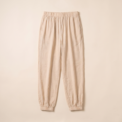 Sunoire melany beige pants garment flatlay 01
