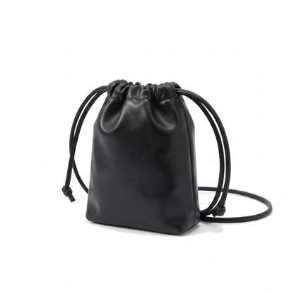 Slouchy Faux Leather Crossbody Bag, three-quarter view