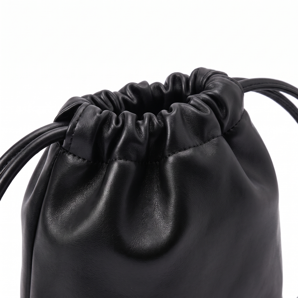 Slouchy Faux Leather Crossbody Bag, hardware close-up