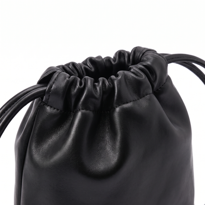 Slouchy Faux Leather Crossbody Bag, hardware close-up
