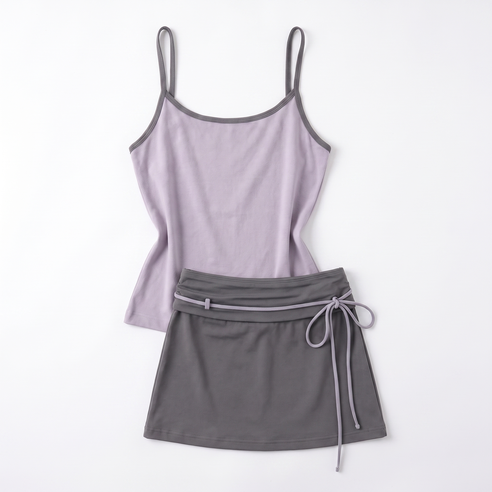 Sunoire mira lavender strappy set garment flatlay 01