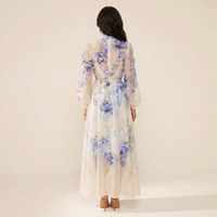 Sunoire moment of beauty blue floral print maxi dress back view 01