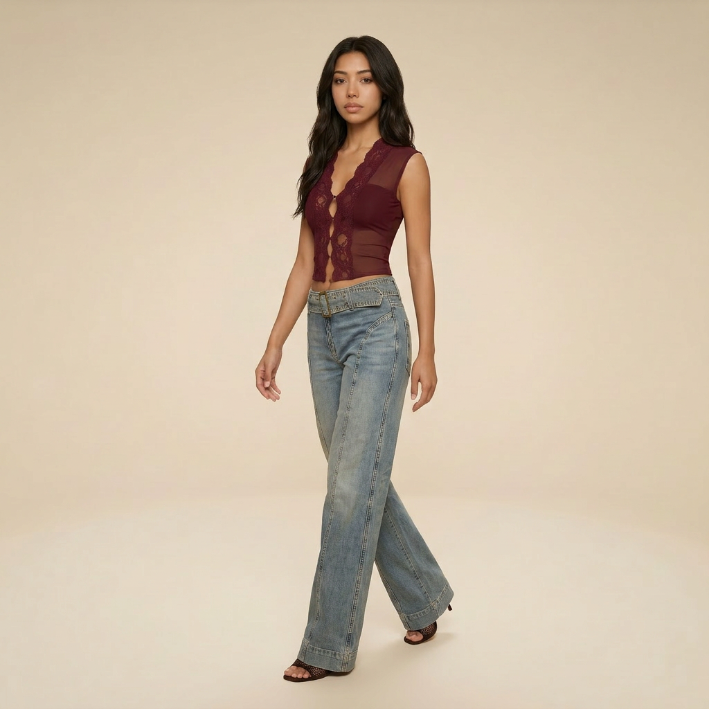 Sunoire morthael lace top in wine walking 01