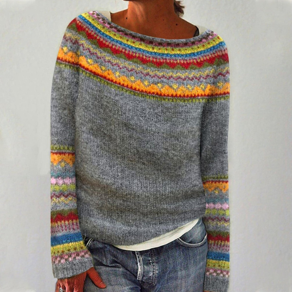Mysa | Comfortable Jumper in Grey Orange