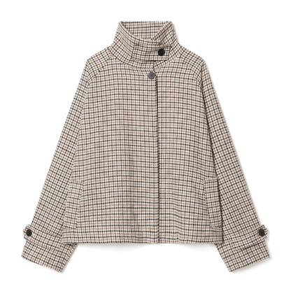 Sunoire myst za women s clothing 2026 spring new arrival stylish elegant simple and versatile houndstooth short jacket garment flatlay 01