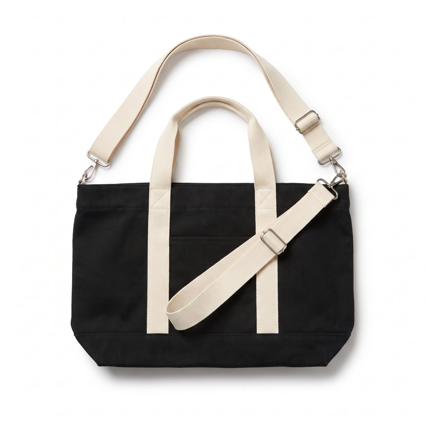 nadia beige canvas tote bag in Black colorway image