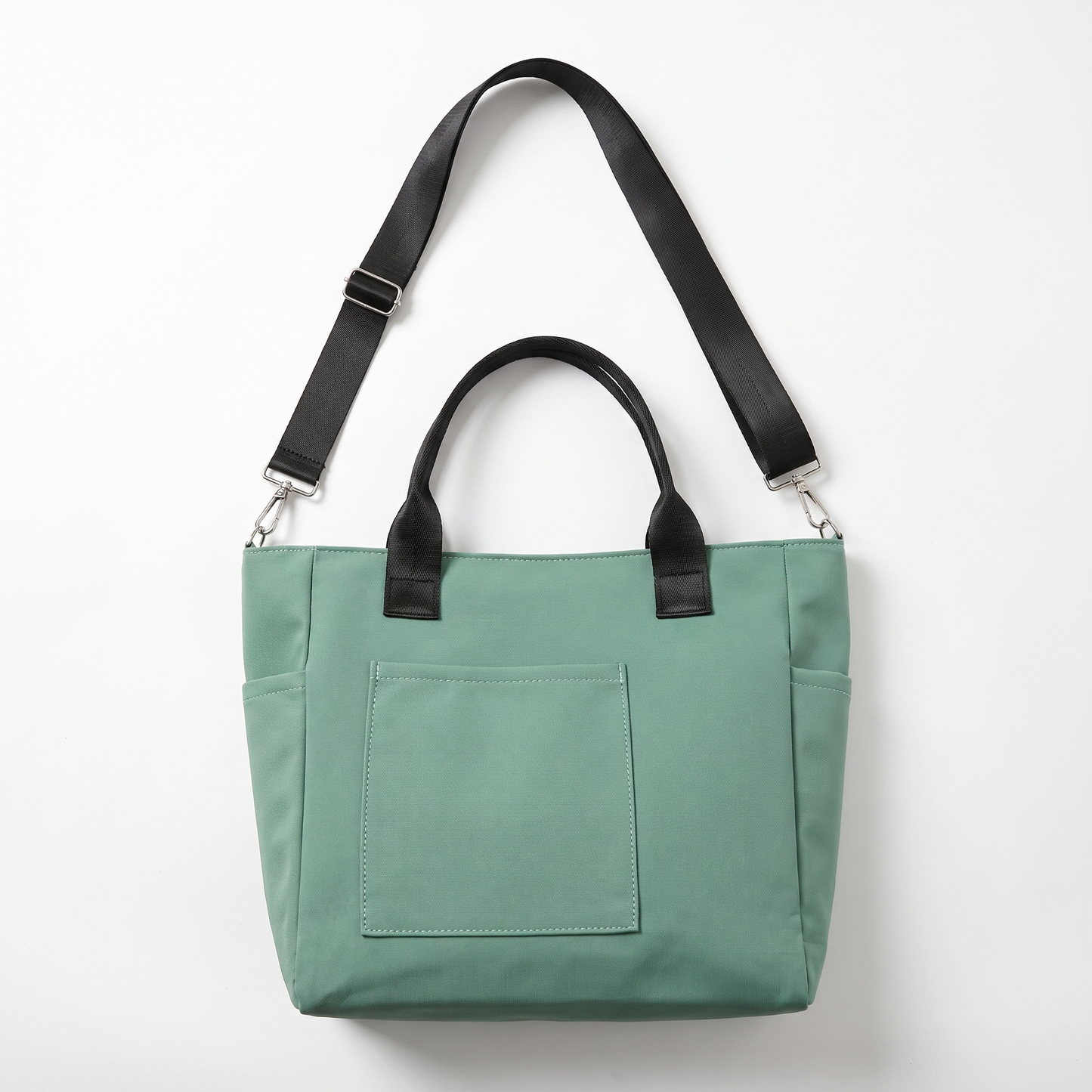 nadia beige canvas tote bag in Green colorway image