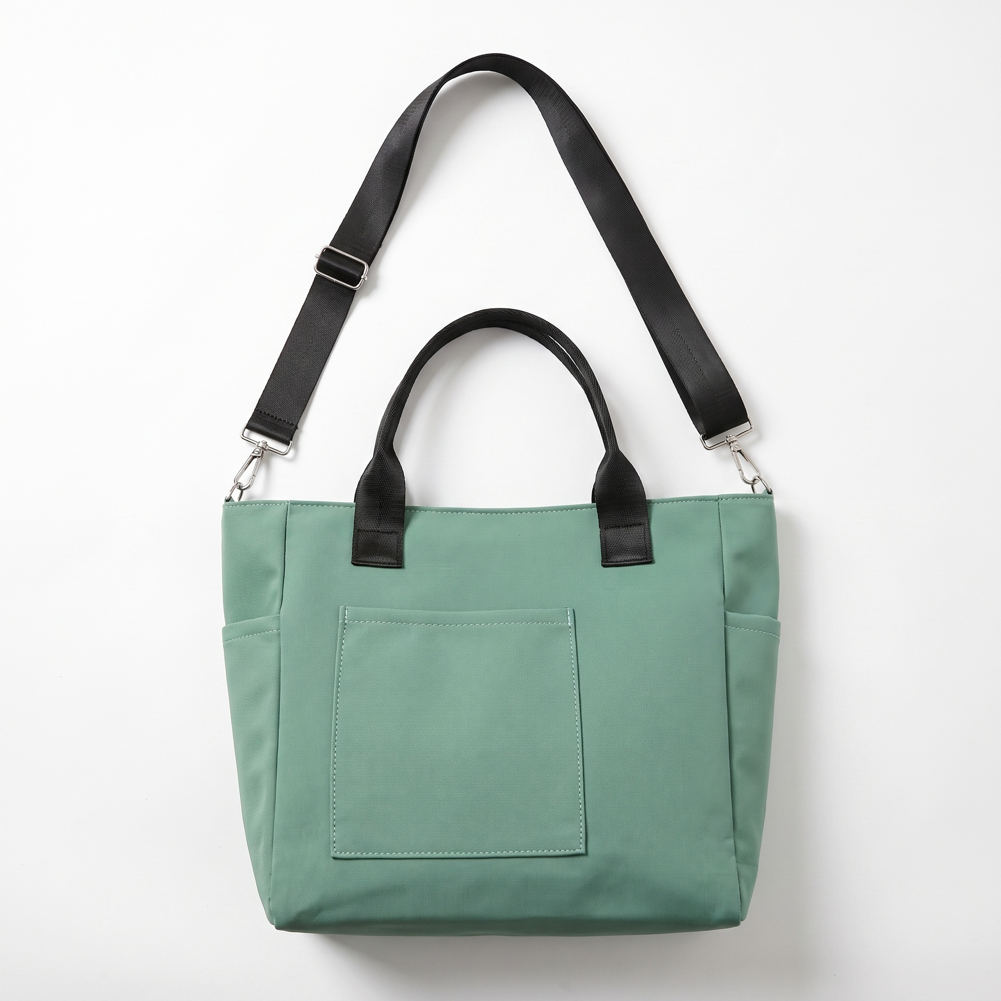 nadia beige canvas tote bag in Green colorway image