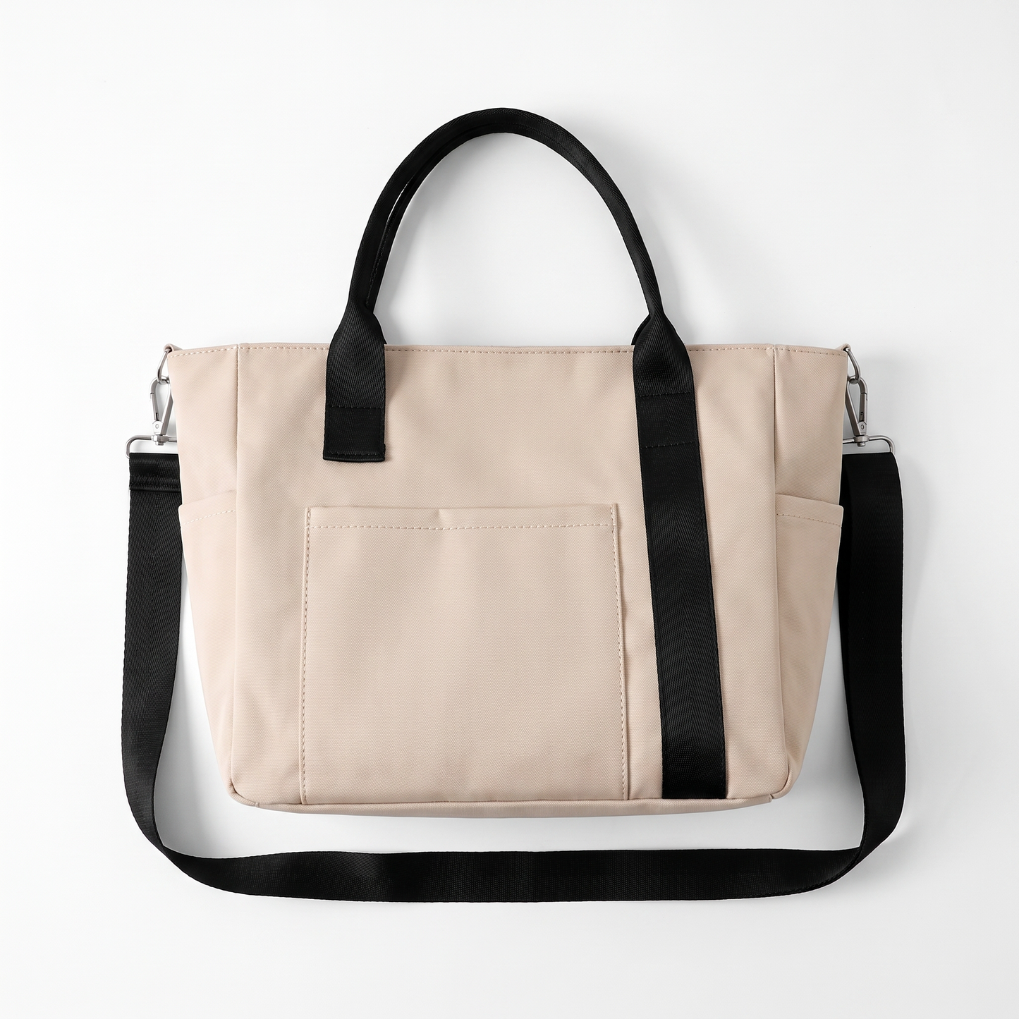 Sunoire nadia beige canvas tote bag garment flatlay 01