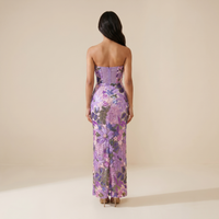 Sunoire nakoa strapless sequin embroidered maxi dress back view 01