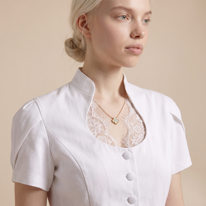 Sunoire nakoa white lace shirt top detail 01
