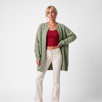 Sunoire naomi white knit dress colorway green front crop 01
