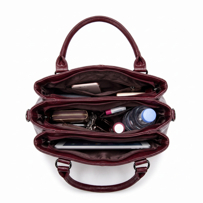 Women's Structured Faux Leather Bag, interior