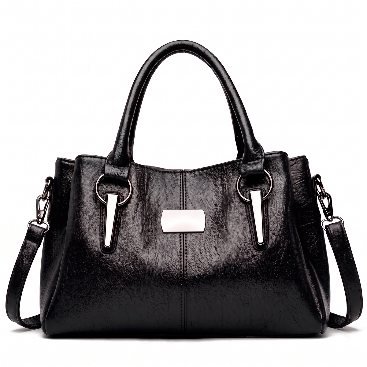 Sunoire new arrival luxury women s square messenger foldable handbags with zipper closure waterproof portable large capacity colorway black