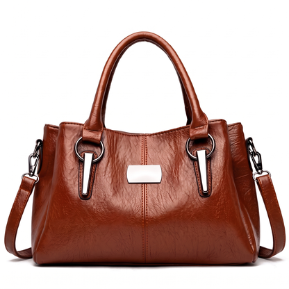 Sunoire new arrival luxury women s square messenger foldable handbags with zipper closure waterproof portable large capacity colorway cognac brown