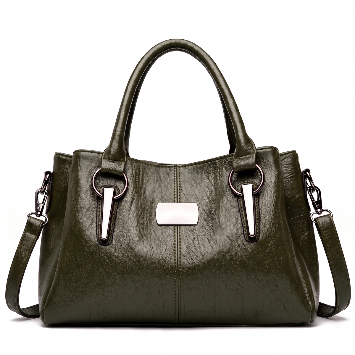 Sunoire new arrival luxury women s square messenger foldable handbags with zipper closure waterproof portable large capacity colorway green